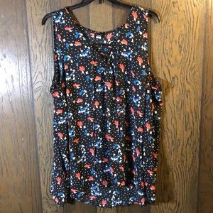 Women’s 4x floral tank top torrid plus, lace up neck